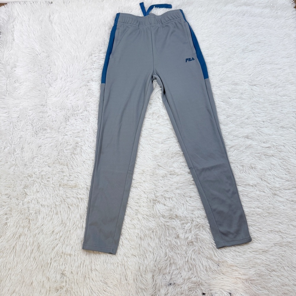 Fila boy's Gray and Blue sweatpants slim fit ankle zipper